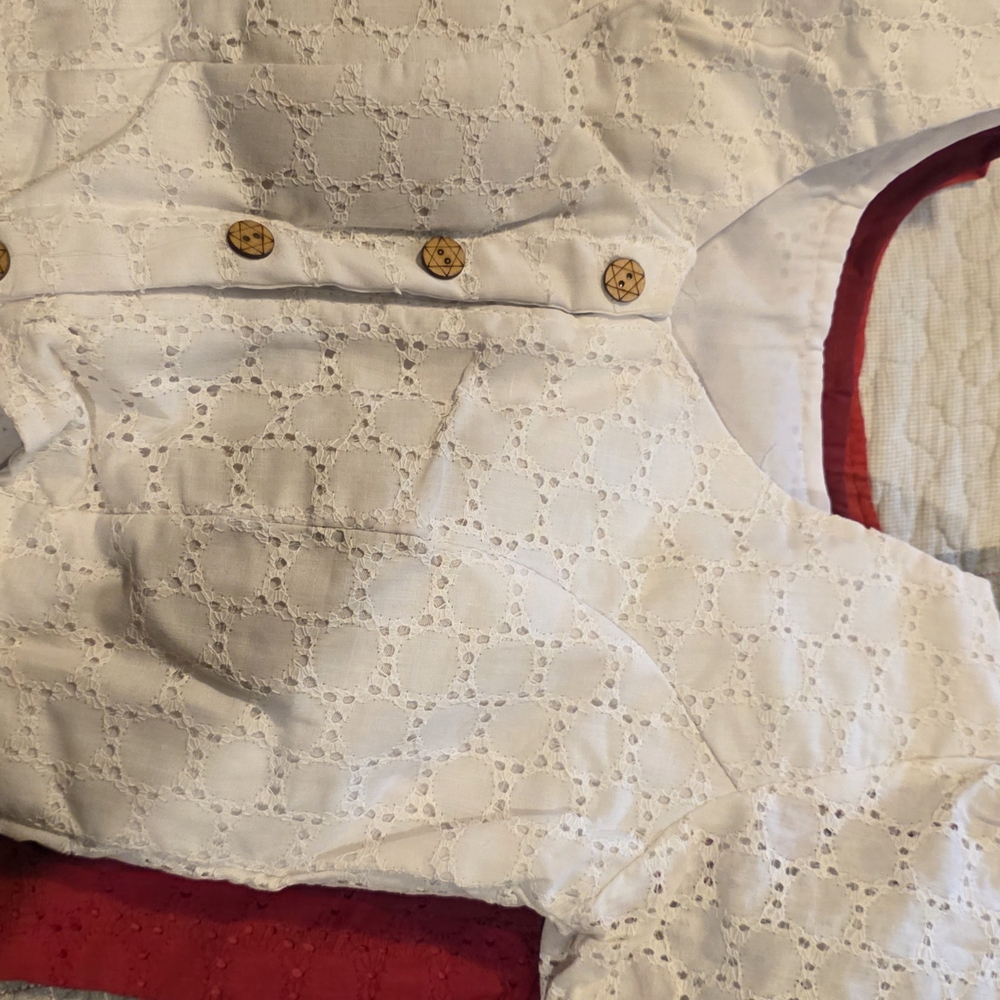 White Eyelet Top with Button Accents 3 Of Then 30 Dollars